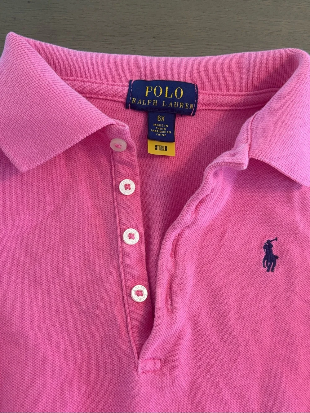 Ralph Lauren Bright Pink Girls Polo Dress with Logo